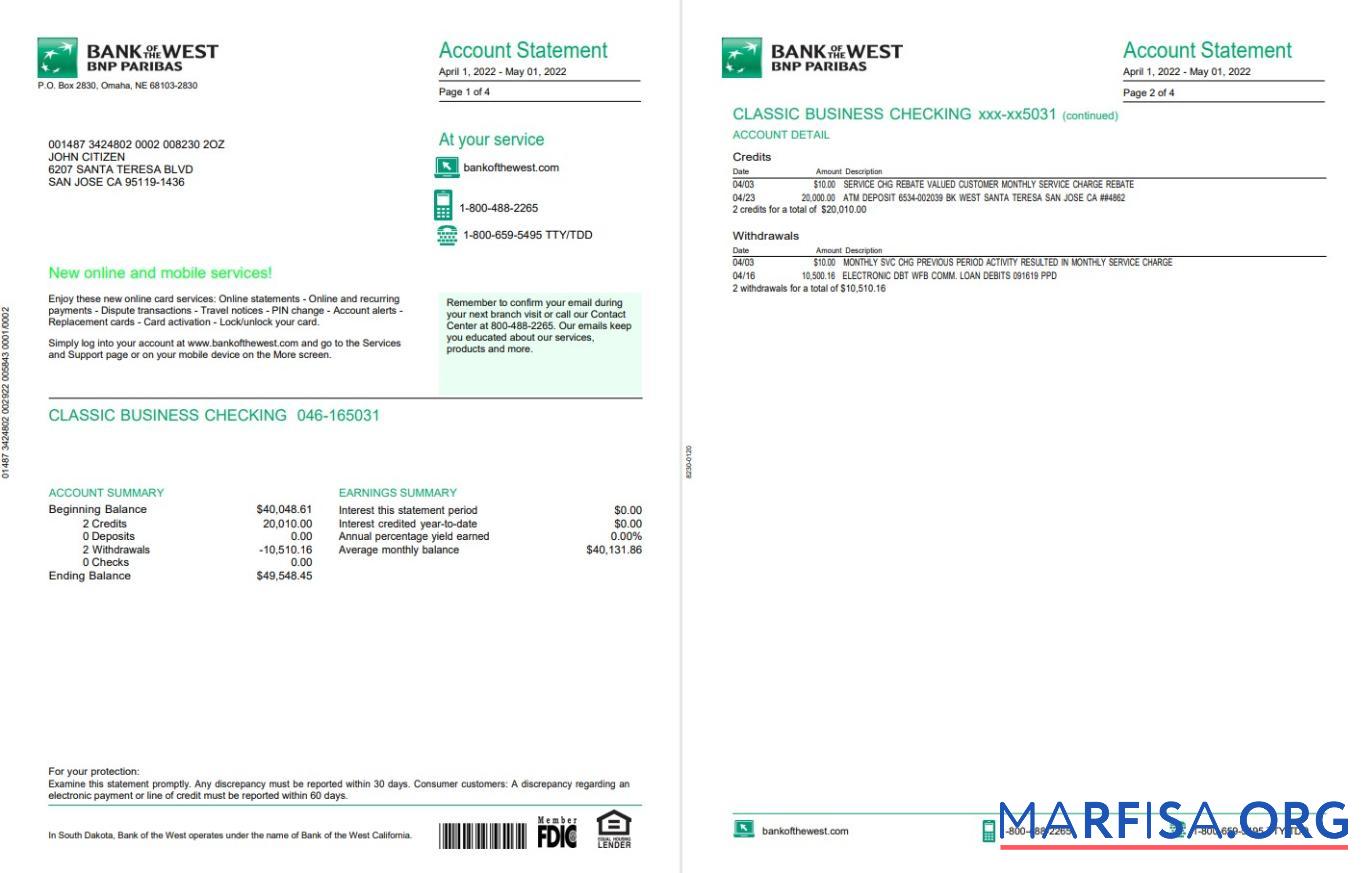 Realistic France BNP bank statement word 4 pages real example